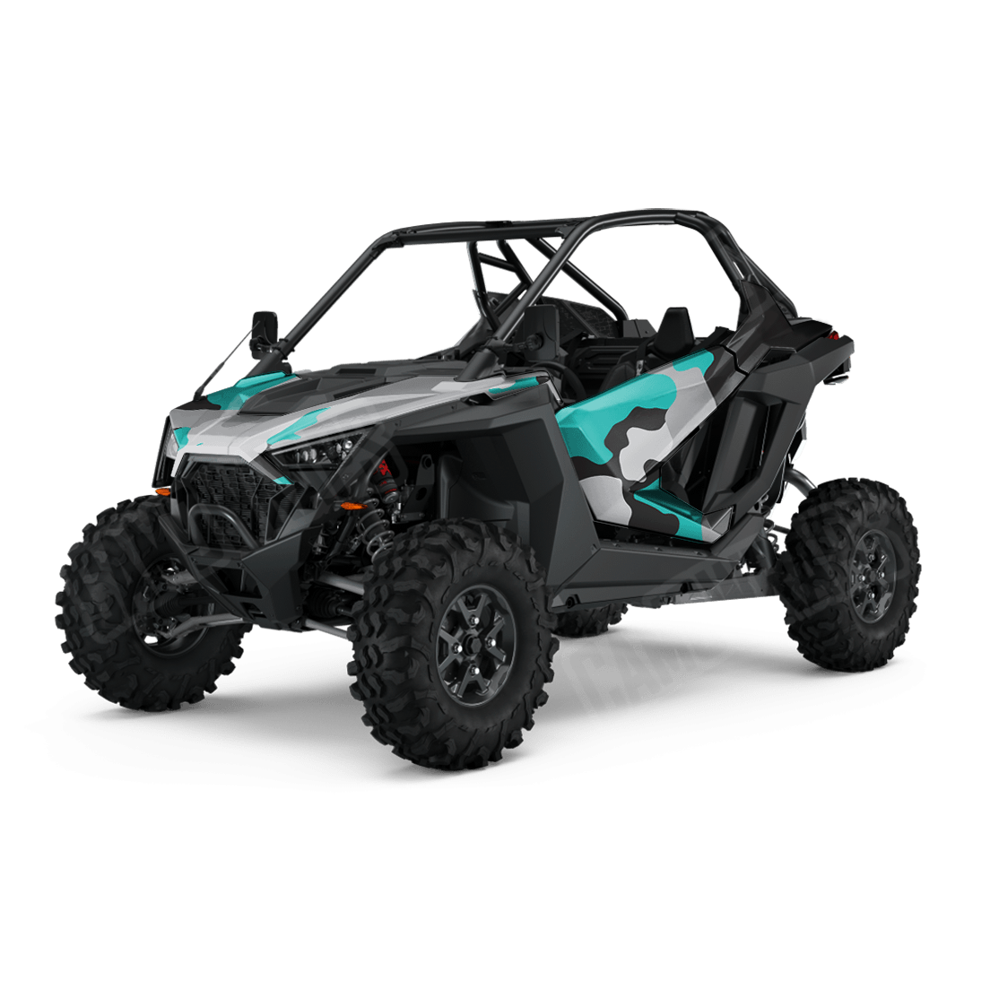 Jumbo Cumulus Tiffany Blue Tiger Side by Side UTV Camo Vinyl Wrap