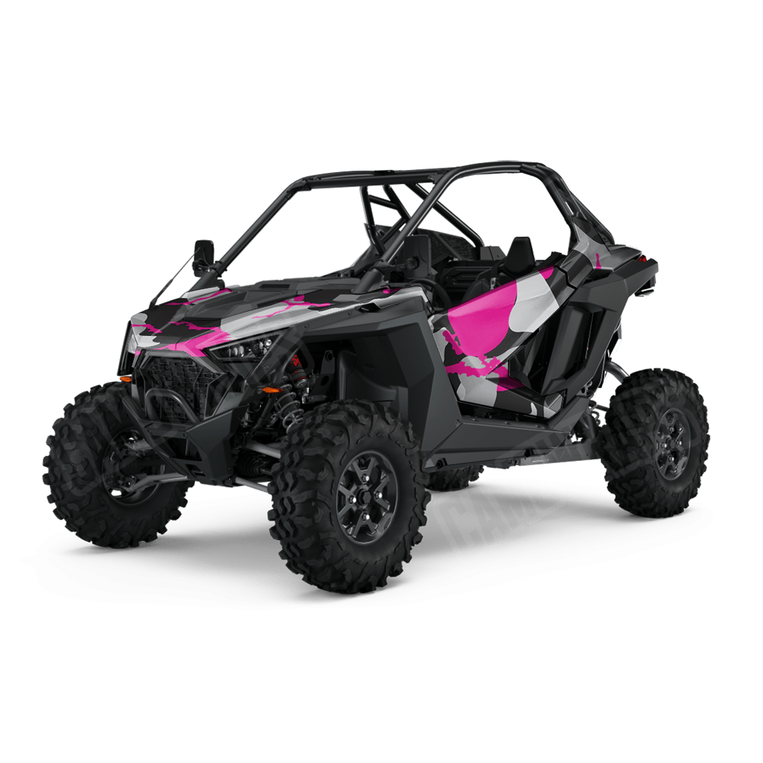 Jumbo Ragged Magenta Tiger Side by Side UTV Camo Vinyl Wrap