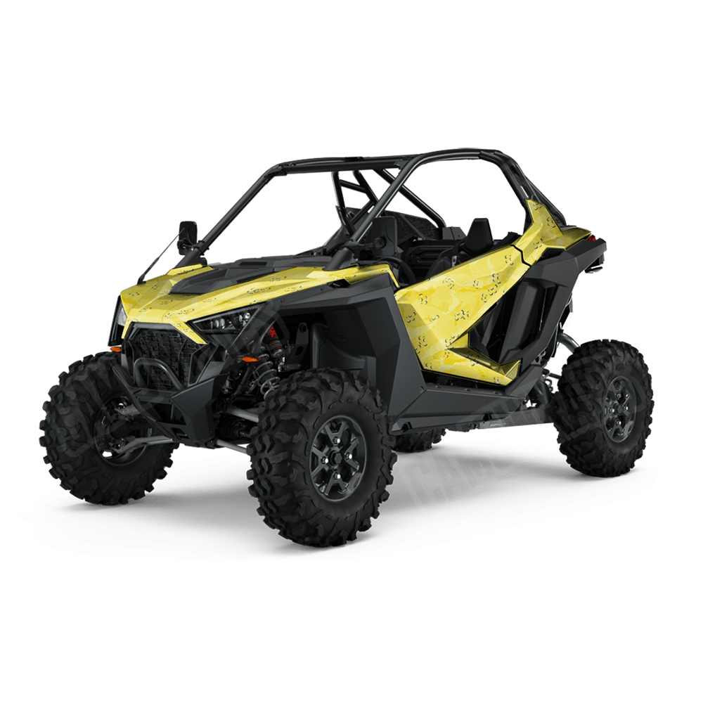 Large Battle Storm Elite Yellow Side by Side UTV Camo Vinyl Wrap