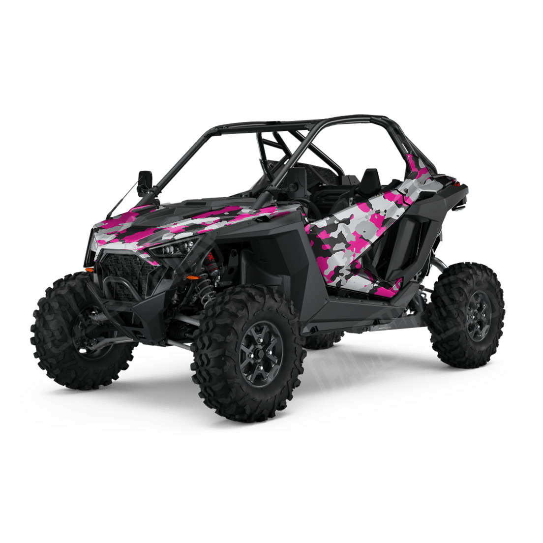 Large Cumulus Magenta Tiger Side by Side UTV Camo Vinyl Wrap