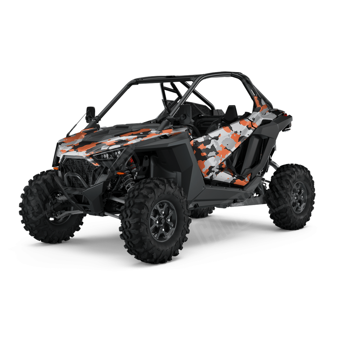 Large Cumulus Orange Tiger Side by Side UTV Camo Vinyl Wrap
