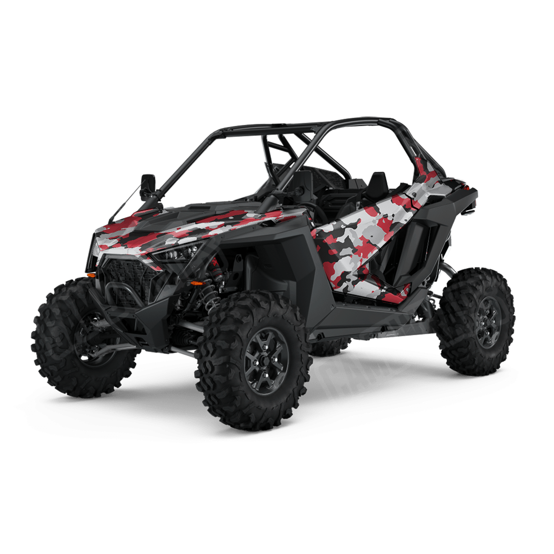 Large Cumulus Red Tiger Side by Side UTV Camo Vinyl Wrap
