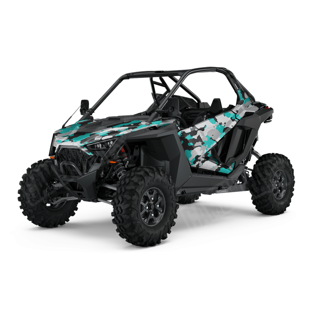 Large Cumulus Tiffany Blue Tiger Side by Side UTV Camo Vinyl Wrap