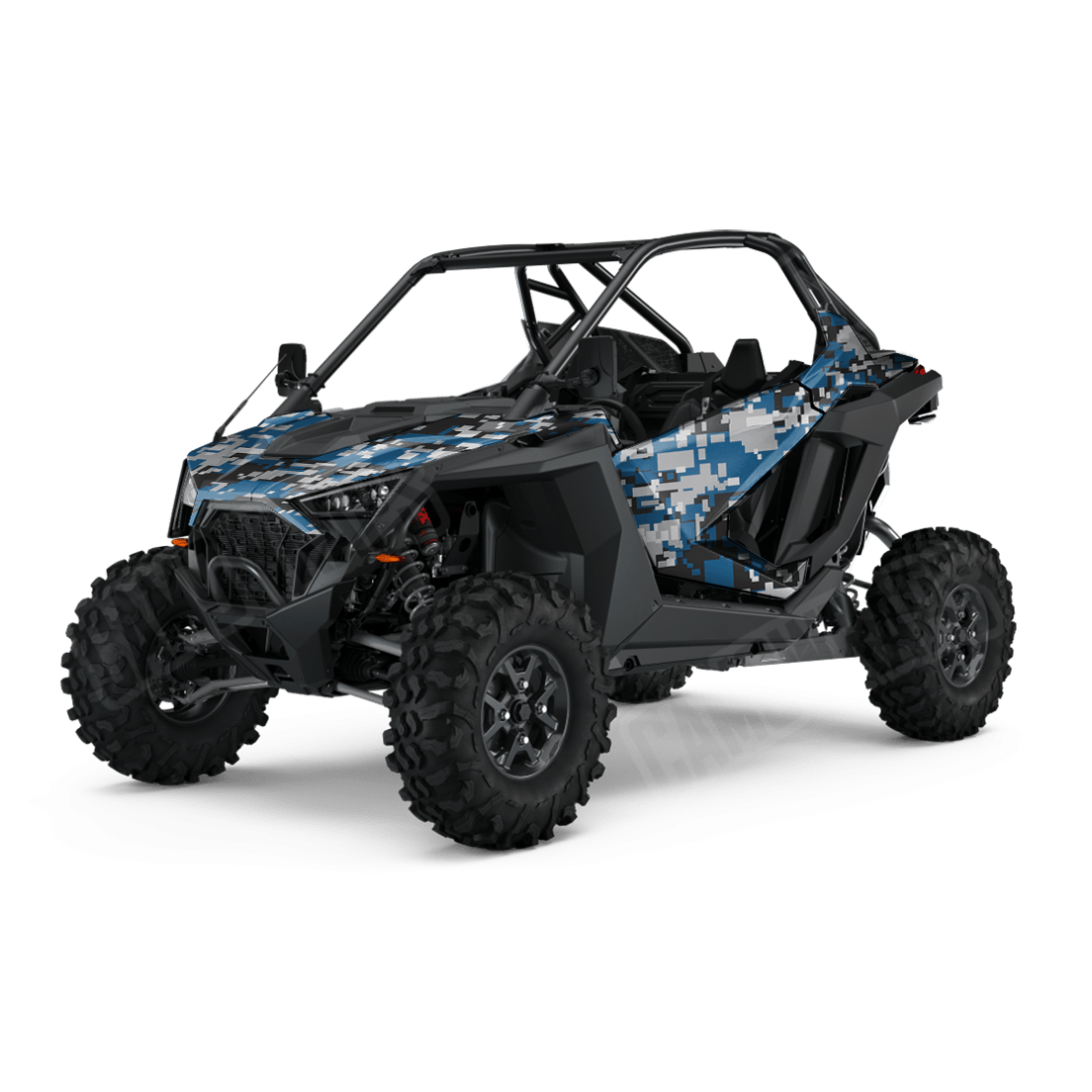 Large Digital Blue Tiger Side by Side UTV Camo Vinyl Wrap