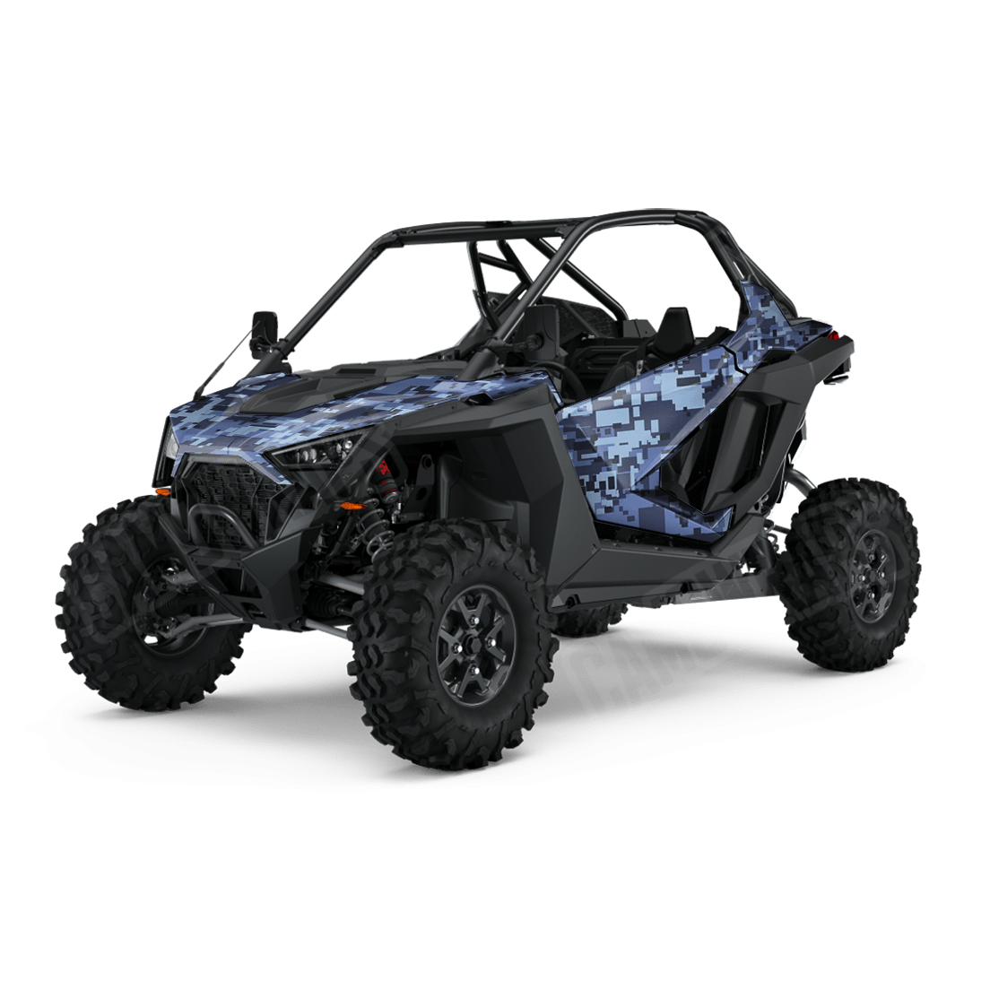 Large Digital Blue Urban Night Side by Side UTV Camo Vinyl Wrap