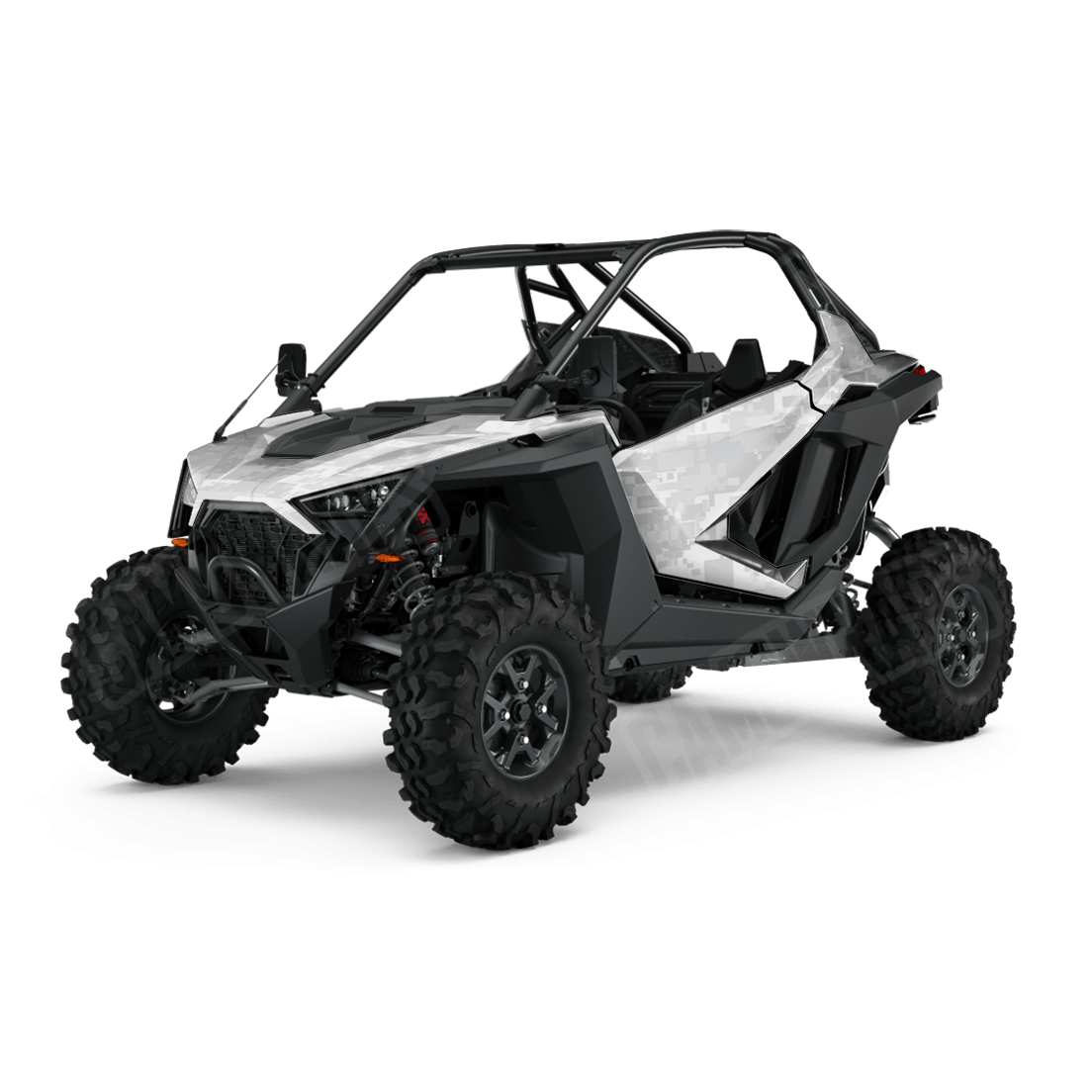 Large Digital Elite White Side by Side UTV Camo Vinyl Wrap