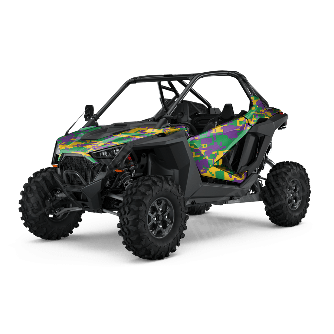 Large Digital Mardi Gras Side by Side UTV Camo Vinyl Wrap