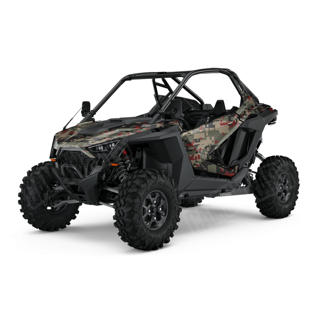 Large Digital Militant Red Side by Side UTV Camo Vinyl Wrap