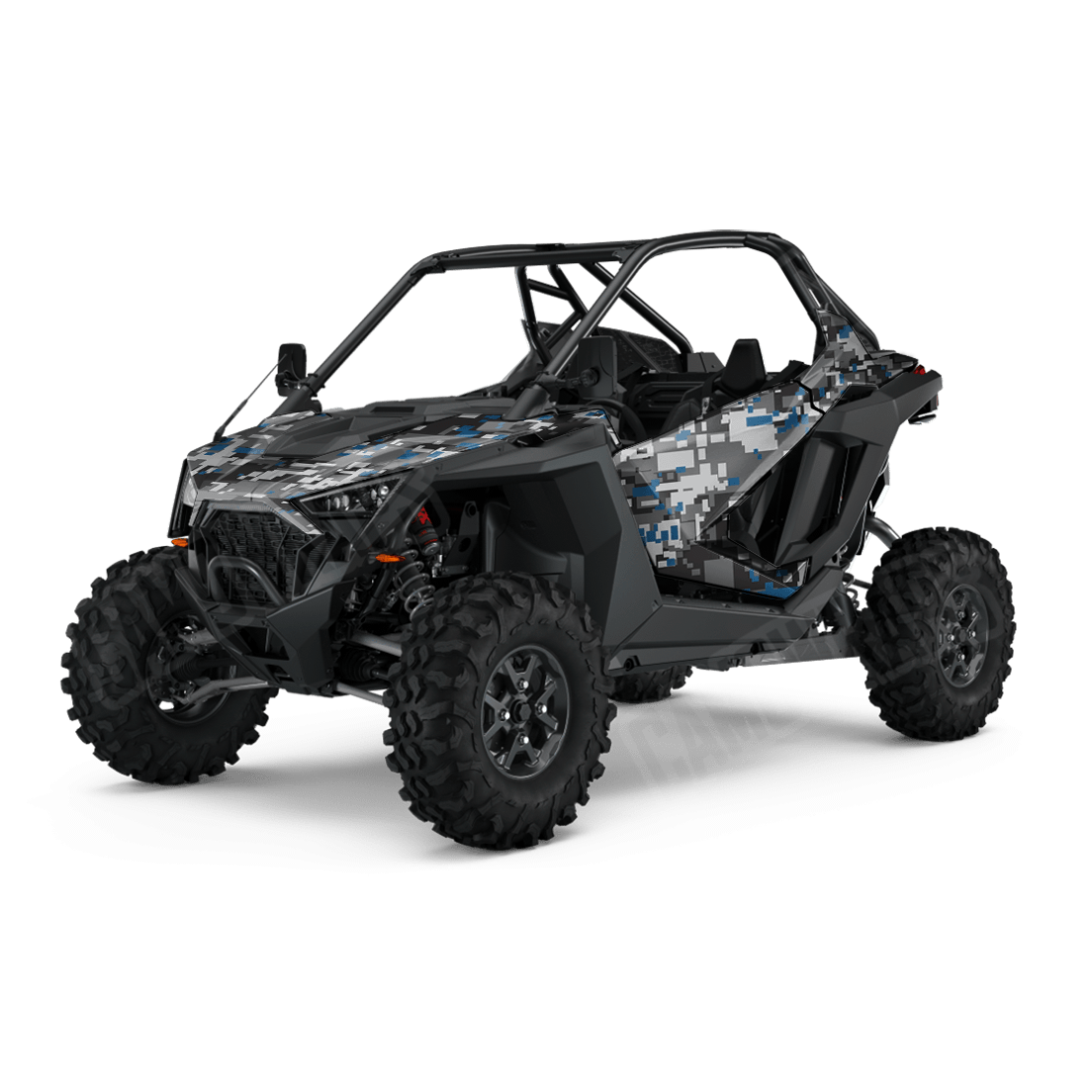 Large Digital Urban Blue Side by Side UTV Camo Vinyl Wrap