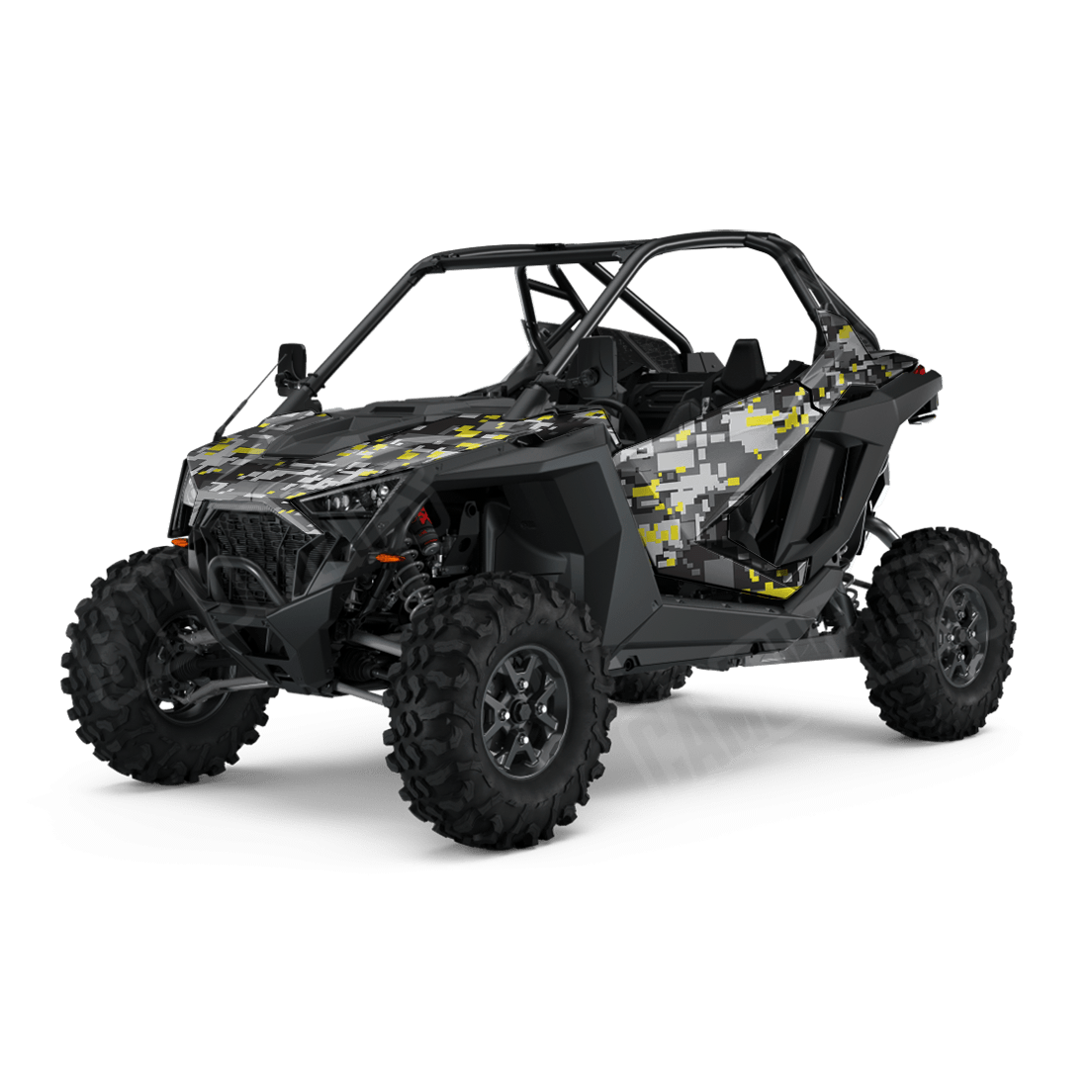 Large Digital Urban Yellow Side by Side UTV Camo Vinyl Wrap