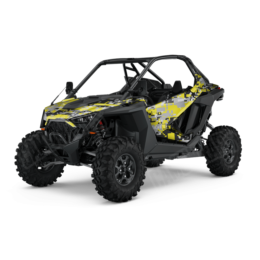 Large Digital Yellow Tiger Side by Side UTV Camo Vinyl Wrap