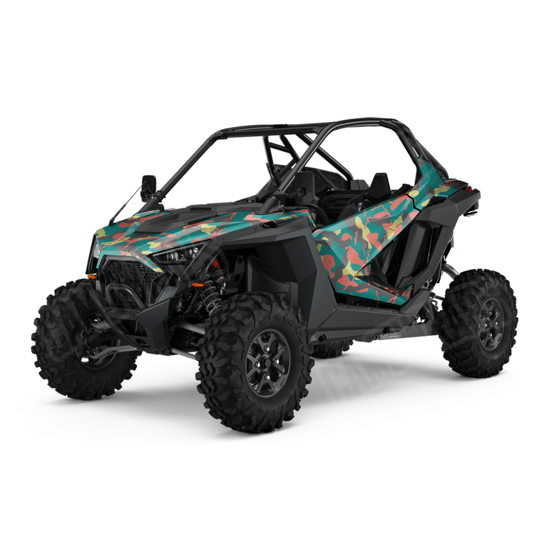 Large Ragged Fiesta Side by Side UTV Camo Vinyl Wrap