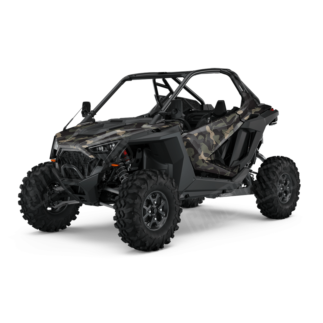 Large Ragged Militant Charcoal Side by Side UTV Camo Vinyl Wrap