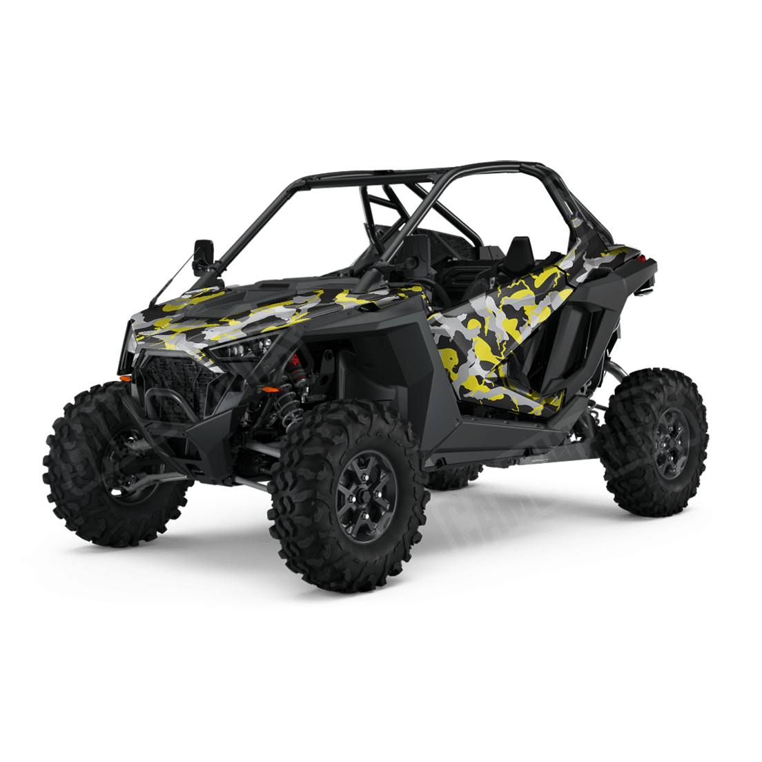 Large Ragged Yellow Tiger Side by Side UTV Camo Vinyl Wrap