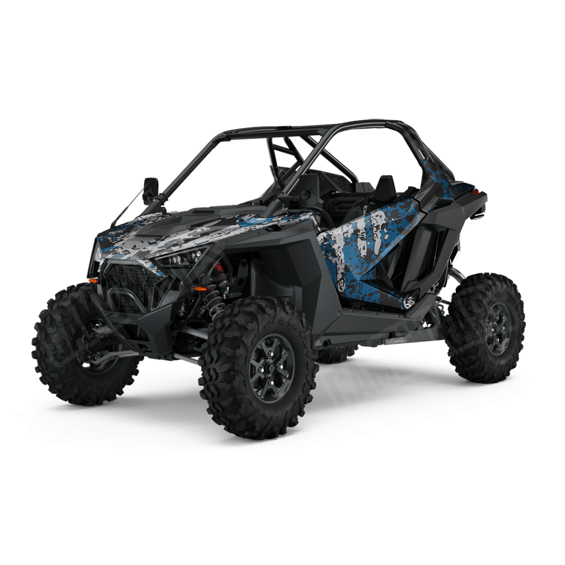 Pasted Blue Tiger Side by Side UTV Camo Vinyl Wrap