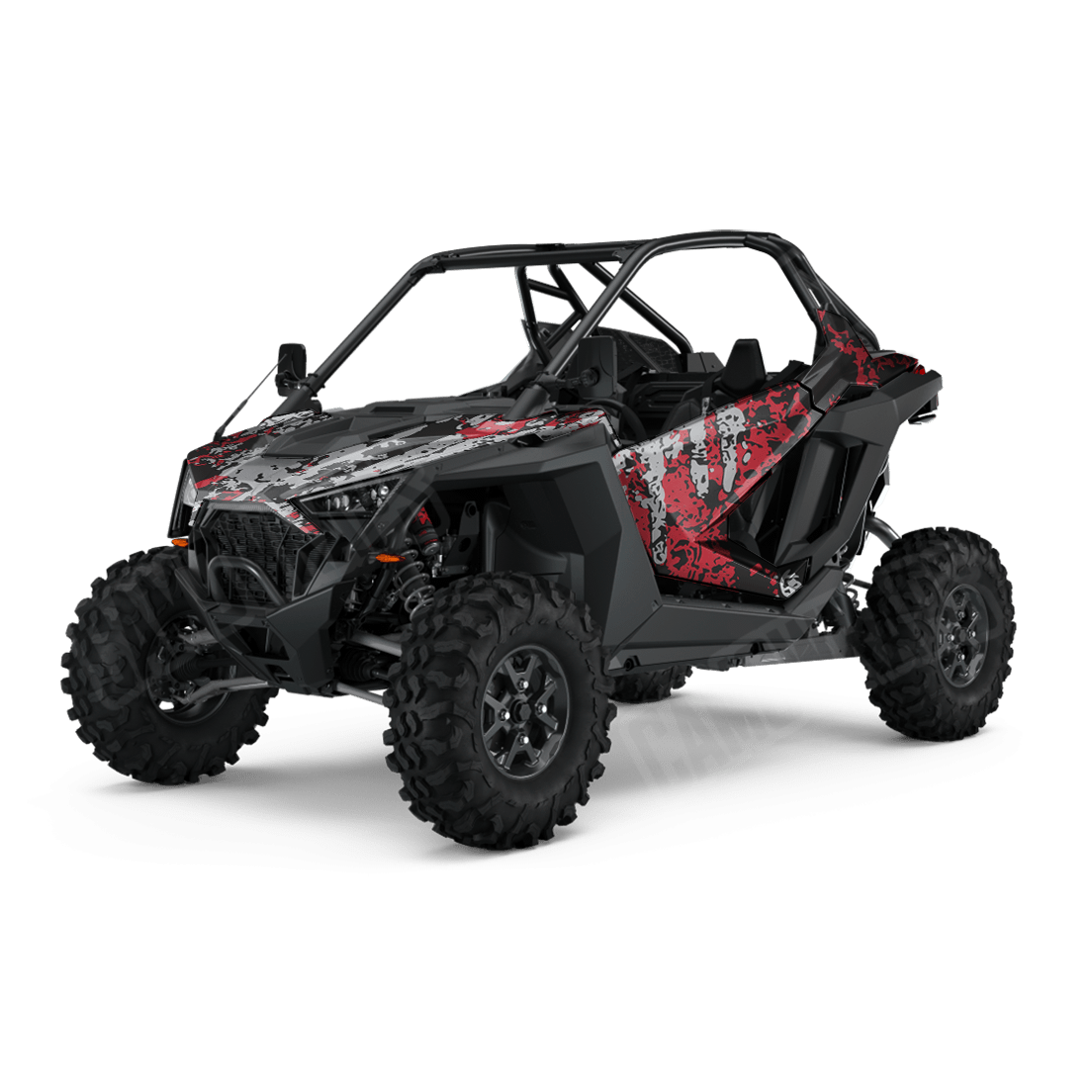 Pasted Red Tiger Side by Side UTV Camo Vinyl Wrap
