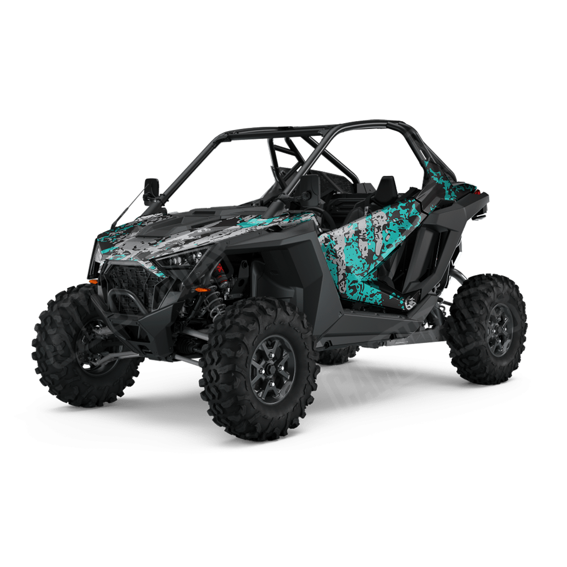 Pasted Tiffany Blue Tiger Side by Side UTV Camo Vinyl Wrap