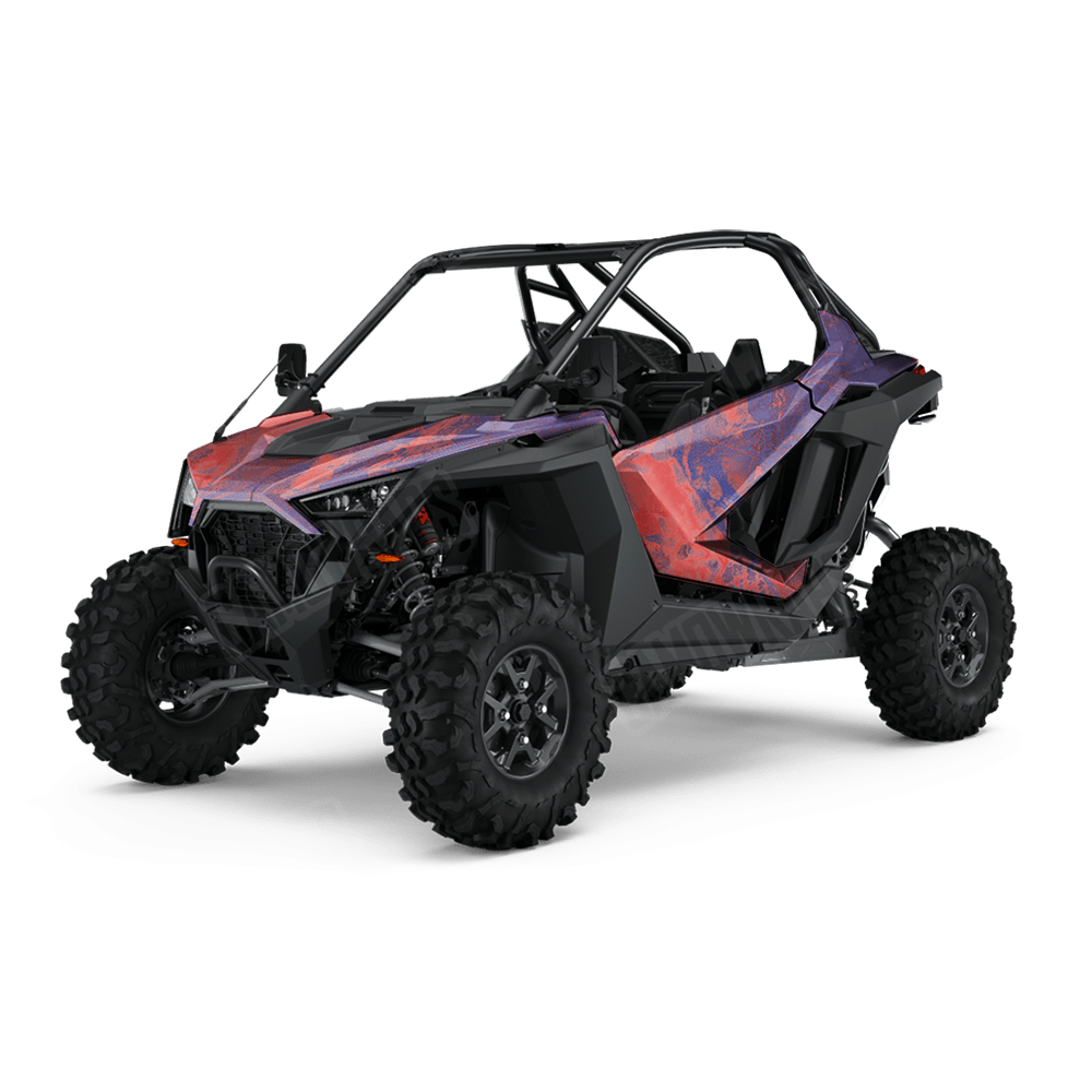 Realtree WAV3 Red Blue Camo Side by Side UTV Vinyl Wrap