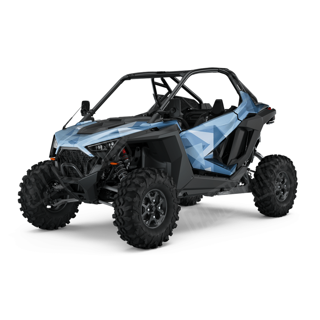 Shattered Cool Blue Side by Side UTV Camo Vinyl Wrap