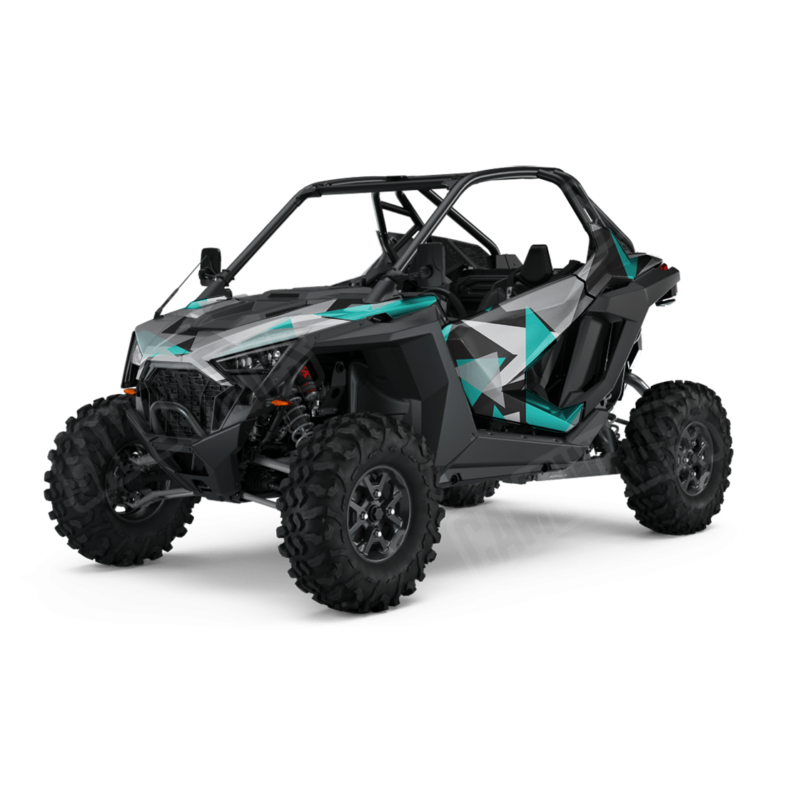 Shattered Tiffany Blue Tiger Side by Side UTV Camo Vinyl Wrap
