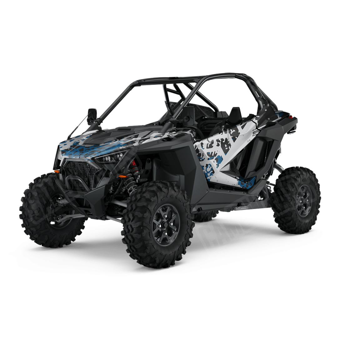 Tire Splatter Blue Tiger Side by Side UTV Camo Vinyl Wrap