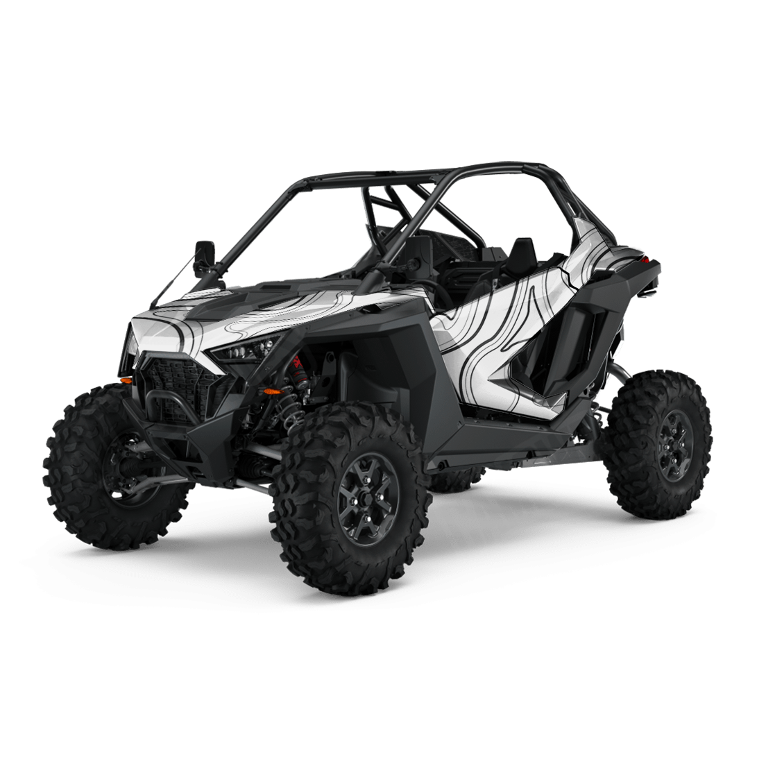 Topographic White Camo Side by Side UTV Vinyl Wrap