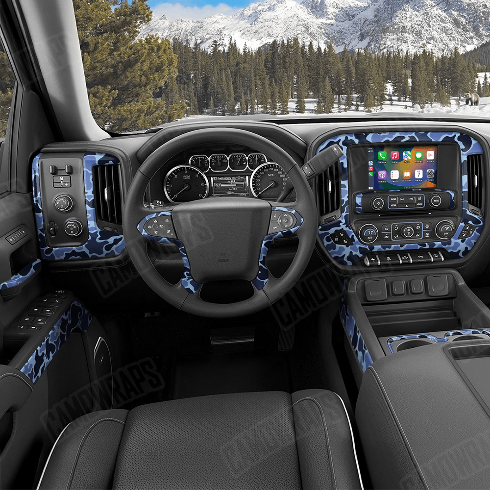 Old School Duck Blue Urban Night Car Interior Skins