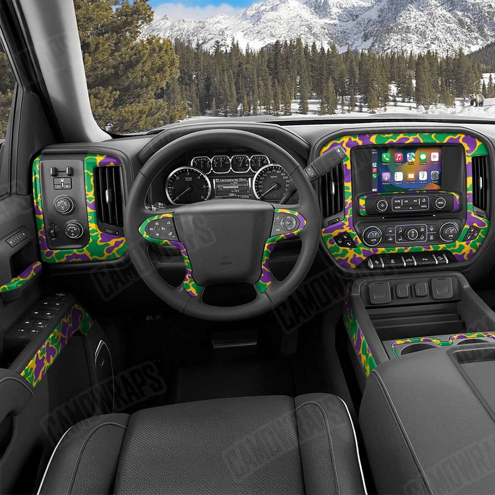 Old School Duck Mardi Gras Car Interior Skins