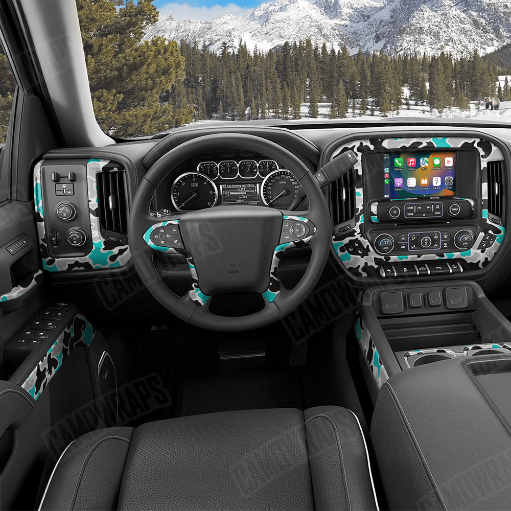 Old School Duck Tiffany Blue Tiger Car Interior Skins