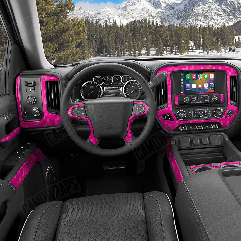 Pixel Elite Magenta Car Interior Skins
