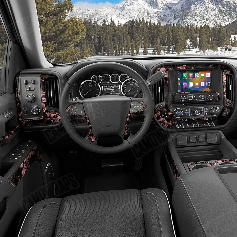 Skull Salmon Car Interior Skins