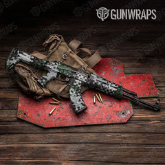 Broken Plaid Green Tiger AK-47 Gun Skin Vinyl Wraps