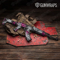 Broken Plaid Magenta Tiger AK-47 Gun Skin Vinyl Wraps