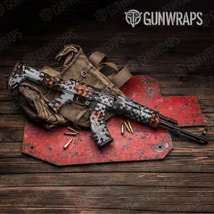 Broken Plaid Orange Tiger AK-47 Gun Skin Vinyl Wraps