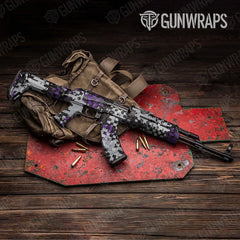 Broken Plaid Purple Tiger AK-47 Gun Skin Vinyl Wraps