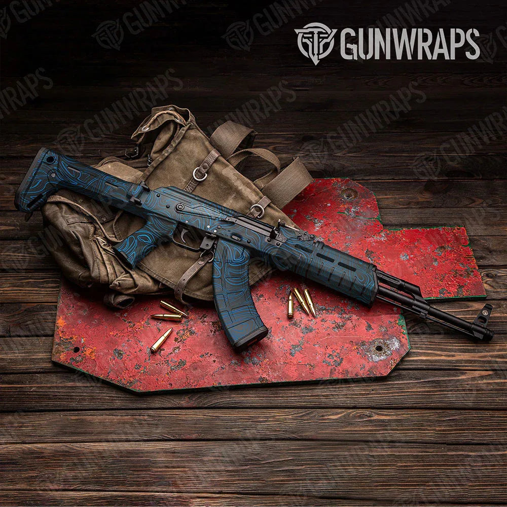 Damascus Blue AK-47 Gun Skin Vinyl Wraps