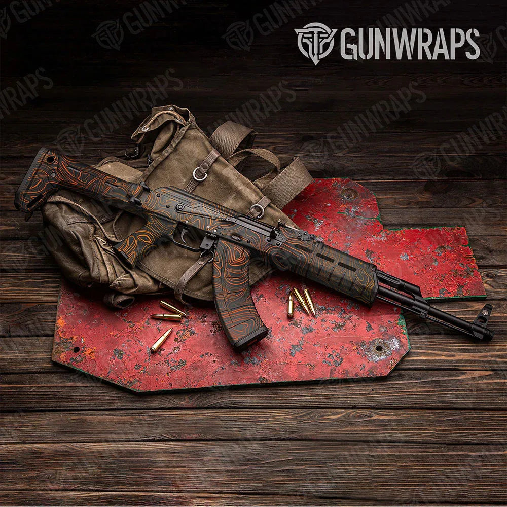 Damascus Orange AK-47 Gun Skin Vinyl Wraps