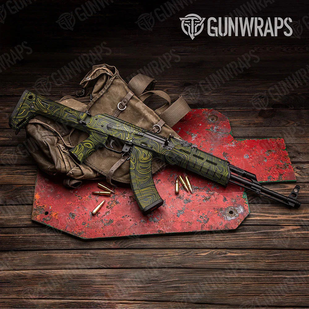 Damascus Yellow AK-47 Gun Skin Vinyl Wraps
