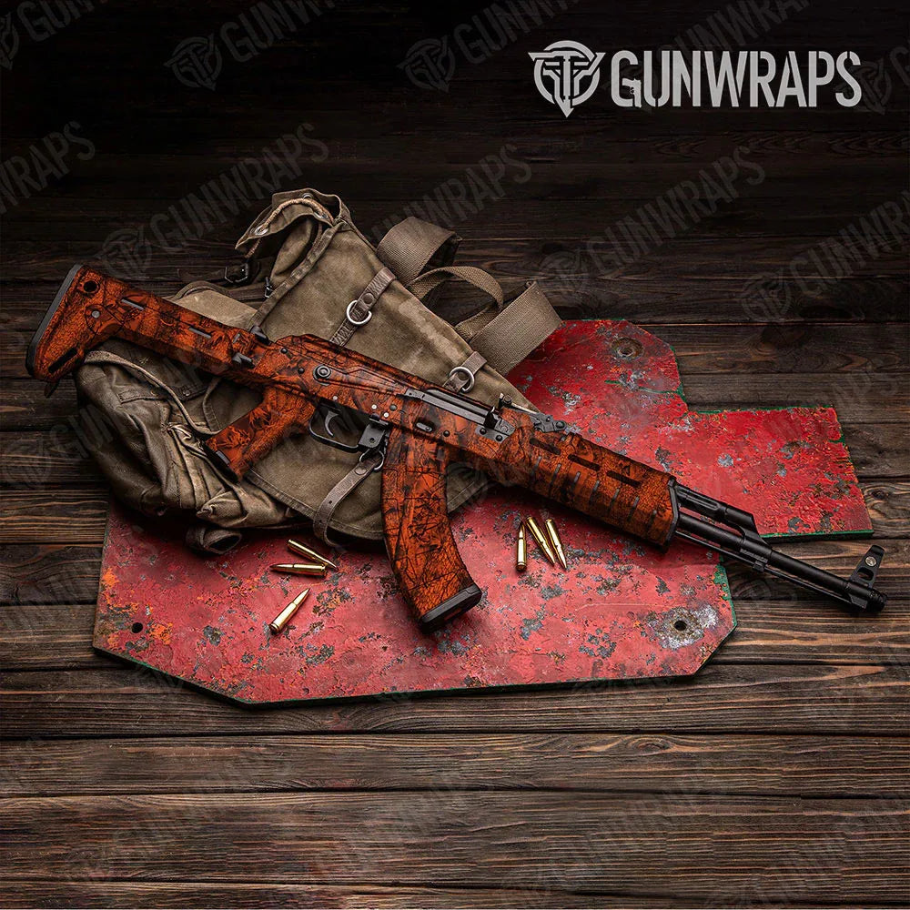 Nature Orange Forest AK-47 Gun Skin Vinyl Wraps