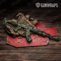 Ragged Army Green AK-47 Gun Skin Vinyl Wraps