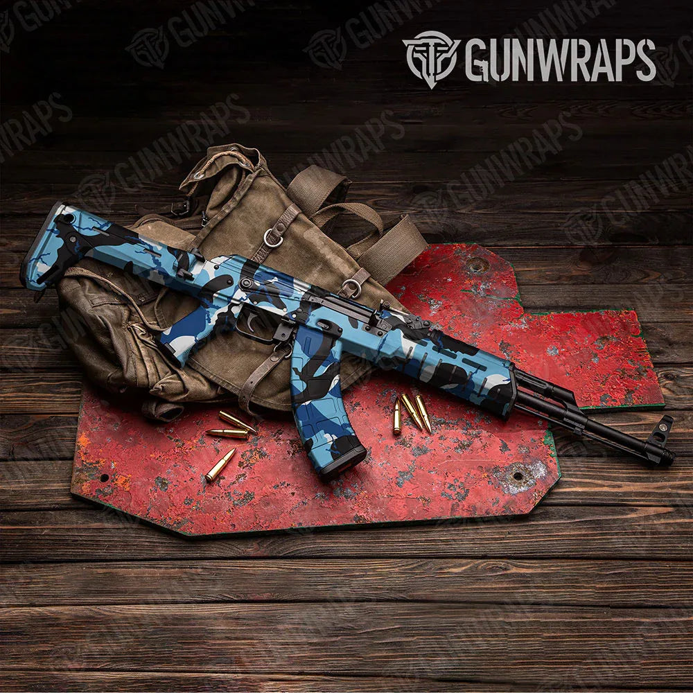 Ragged Baby Blue AK-47 Gun Skin Vinyl Wraps