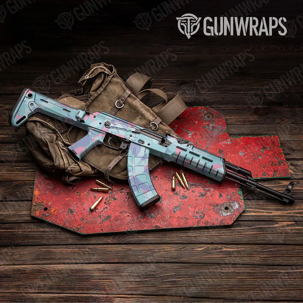 Ragged Cotton Candy AK-47 Gun Skin Vinyl Wraps
