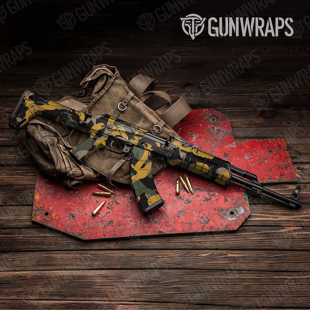 Ragged Militant Yellow AK-47 Gun Skin Vinyl Wraps