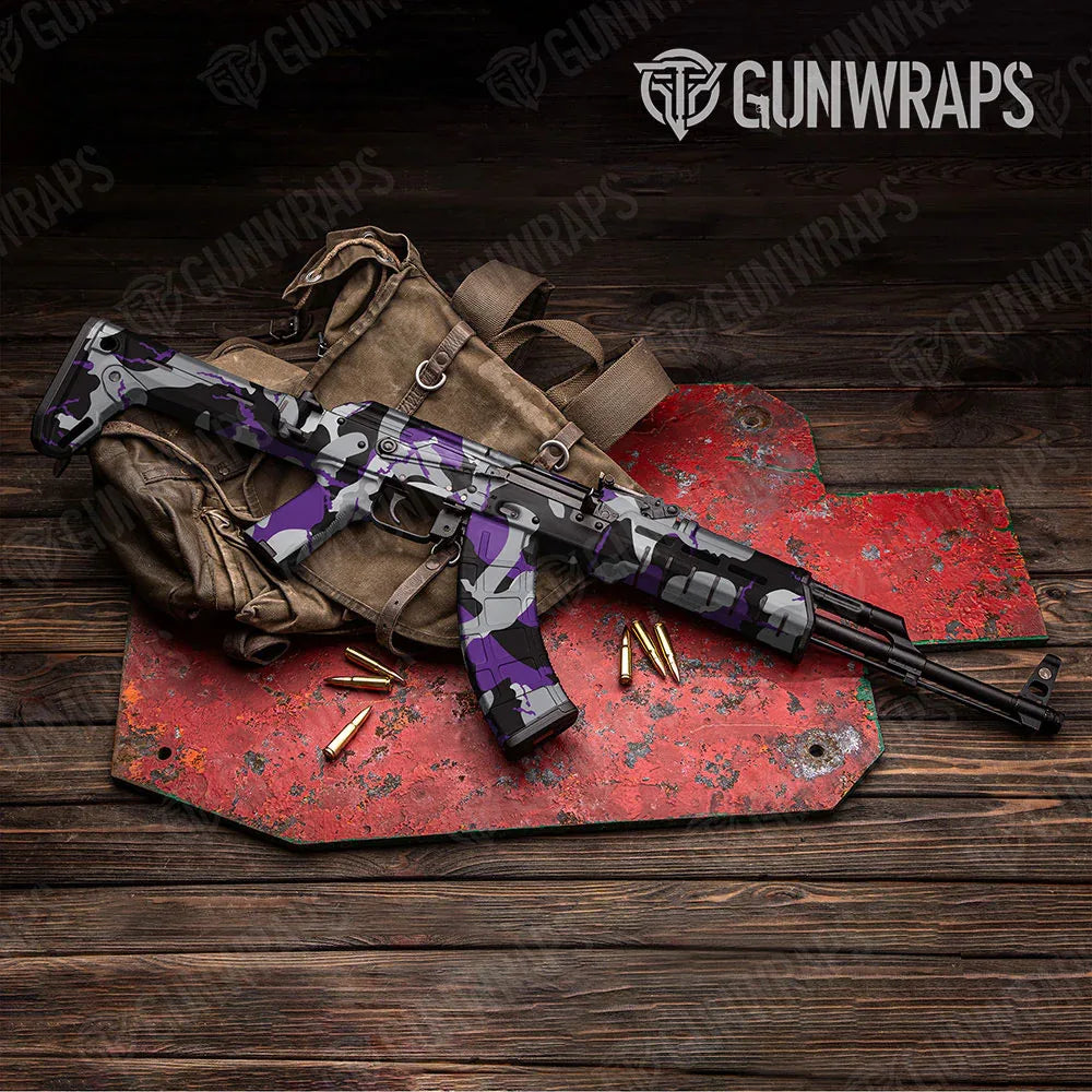 Ragged Purple Tiger AK-47 Gun Skin Vinyl Wraps