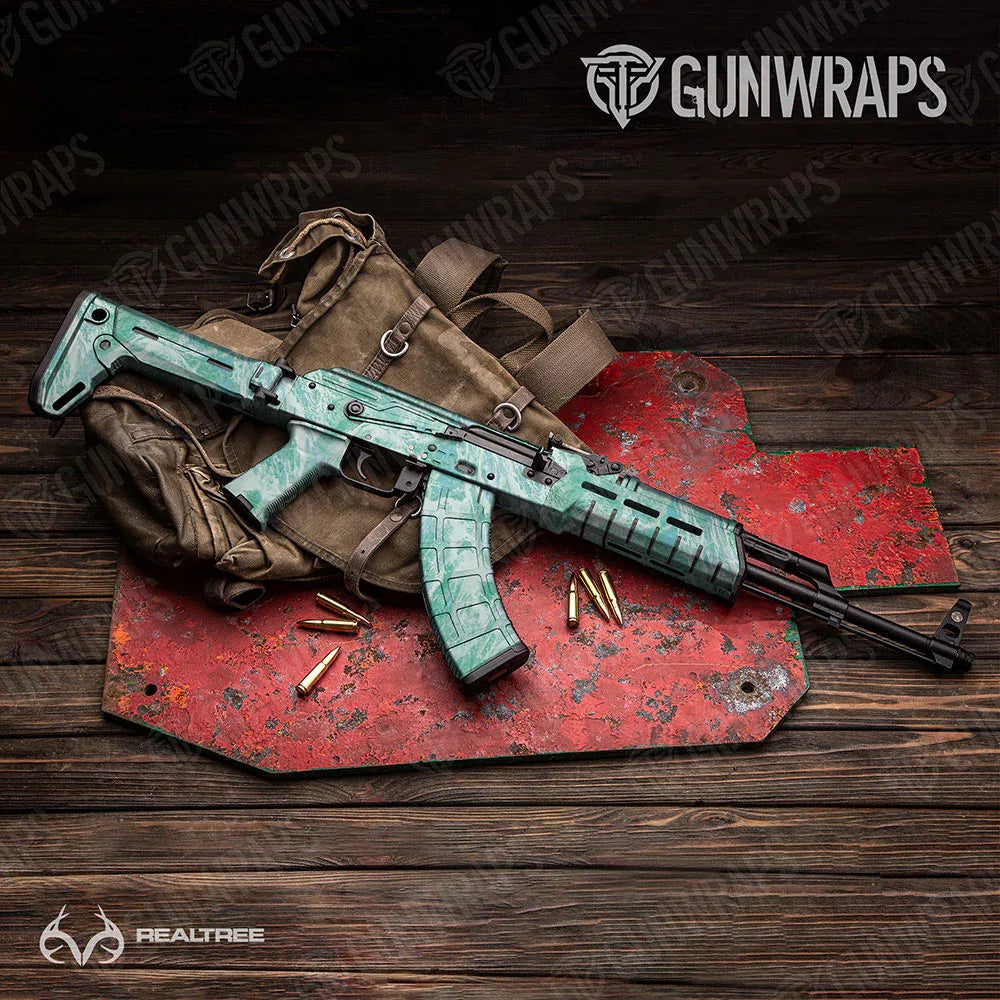 Realtree Aspect Teal Waters AK-47 Gun Skin Vinyl Wraps