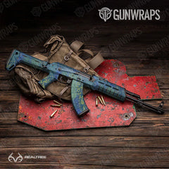 Realtree WAV3 Blue Yellow AK-47 Gun Skin Vinyl Wraps