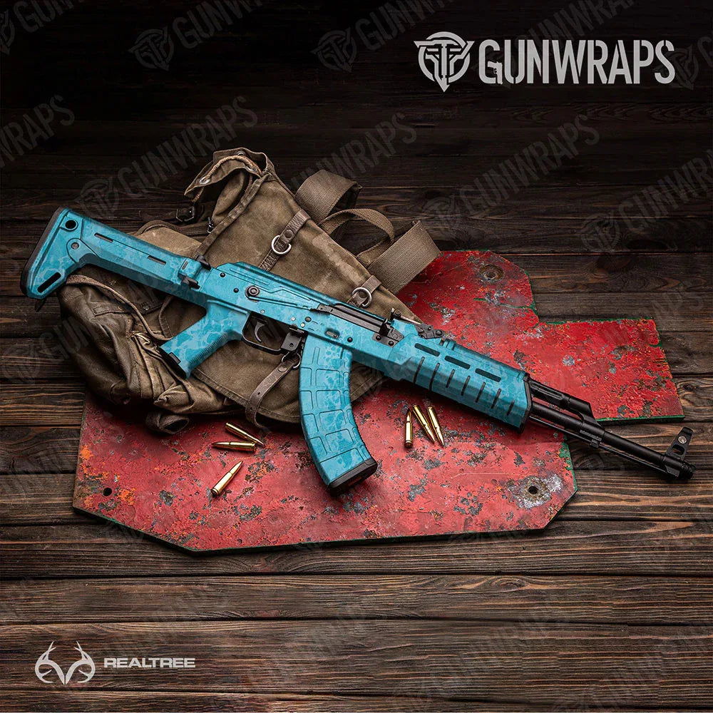 Realtree WAV3 Light Blue AK-47 Gun Skin Vinyl Wraps