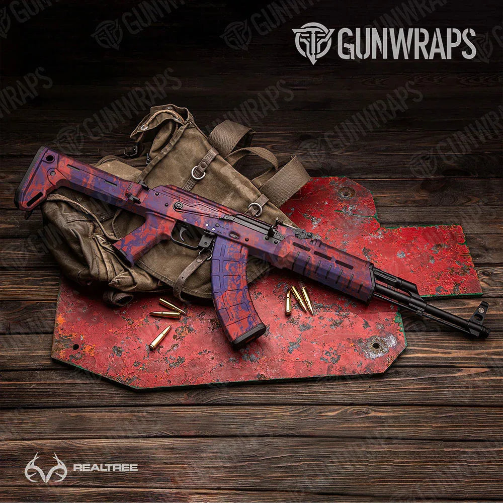 Realtree WAV3 Red Blue AK-47 Gun Skin Vinyl Wraps