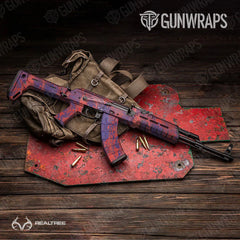 Realtree WAV3 Red Blue AK-47 Gun Skin Vinyl Wraps