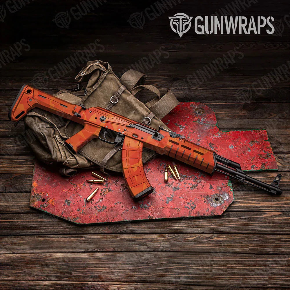 Shattered Elite Orange AK-47 Gun Skin Vinyl Wraps